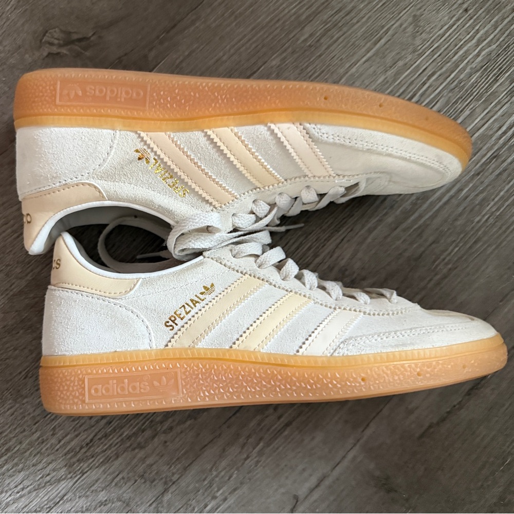 adidas Spezial White and Gold Sneakers